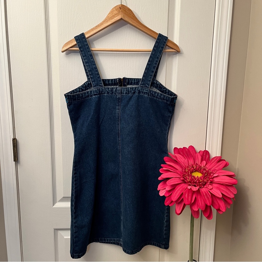 Santa Barbara Vintage 90’s Women’s Short Denim Jean Dress Medium - Picture 3 of 6